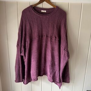 Women’s Easel Deep Purple Knit Sweater, Size 3X